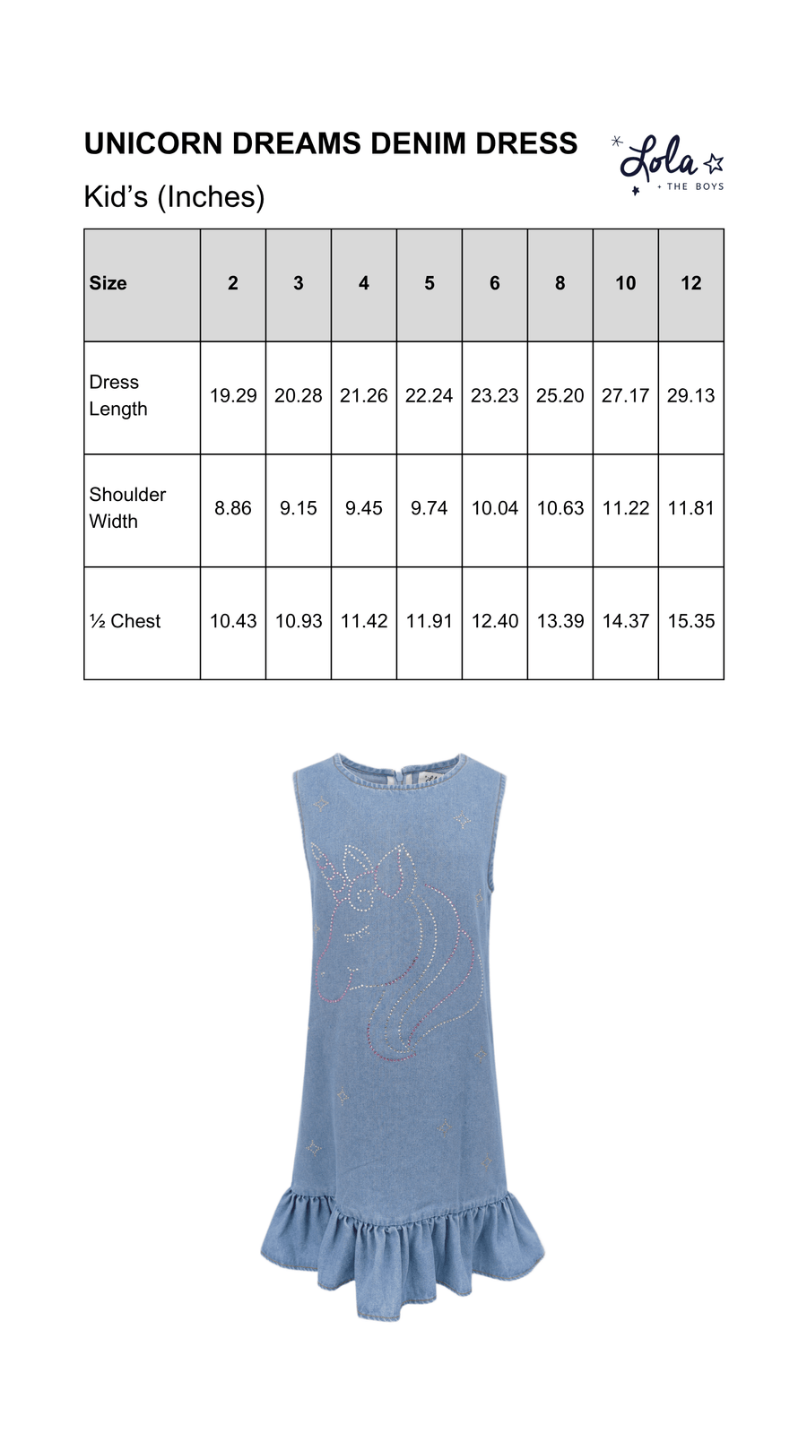 Size Chart Mobile