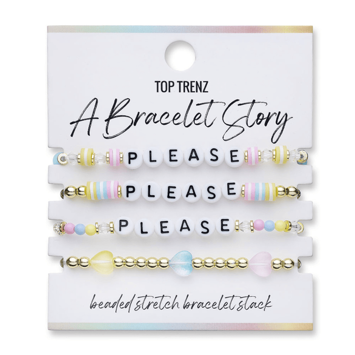 Top Trenz Accessories Please Please Please A Bracelet Story - Pop Anthem Pack (4 bracelets per card)