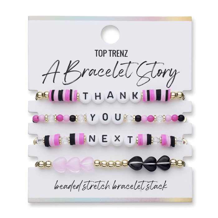 Top Trenz Accessories Thank you next A Bracelet Story - Pop Anthem Pack (4 bracelets per card)