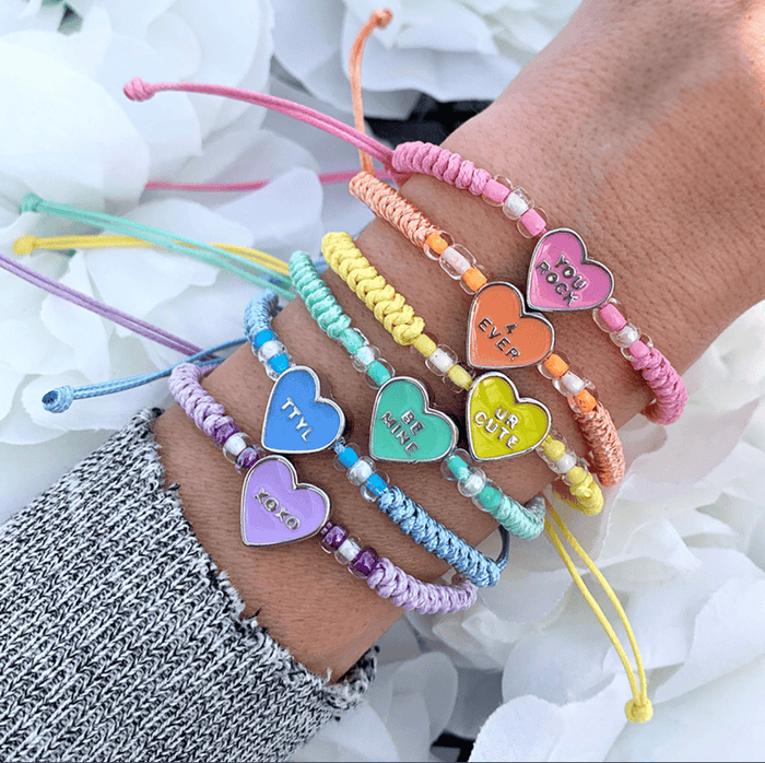 Top Trenz Accessories Be Mine Conversation Heart valentine bracelets