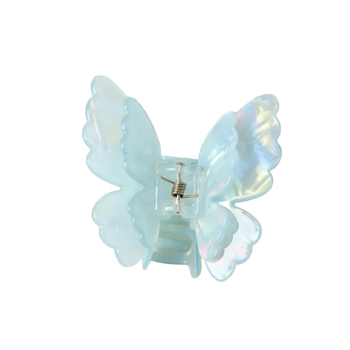 Top Trenz Accessories Light Blue Butterfly Pearl Claw Clip