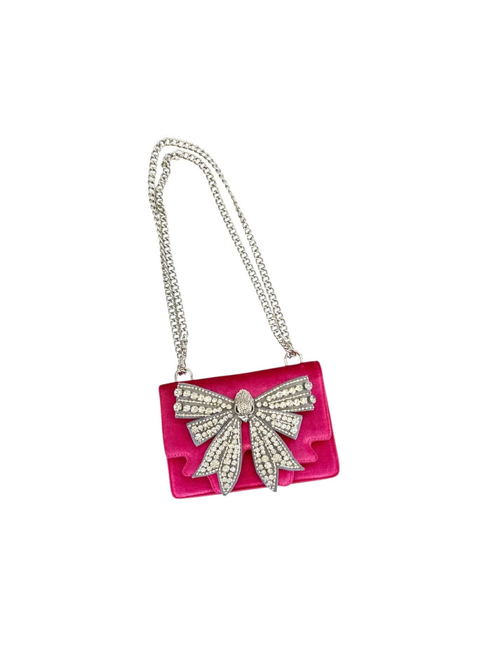 Lola + The Boys Accessories Hot Pink Crystal Bow Purse