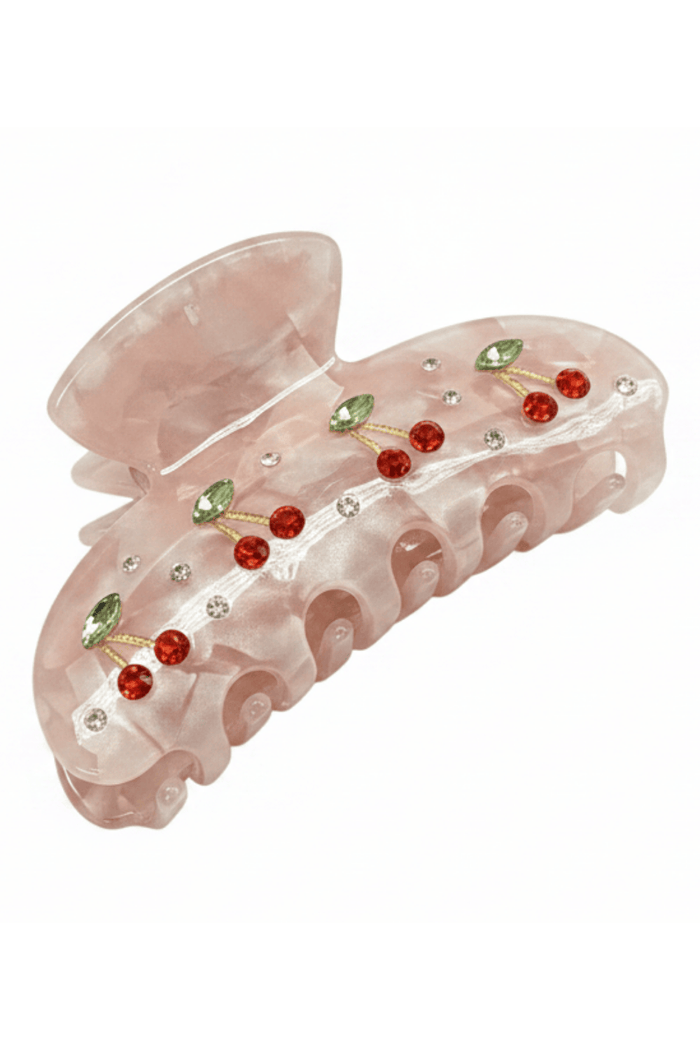 Lotus Accessories Crystal Cherry Claw Clip