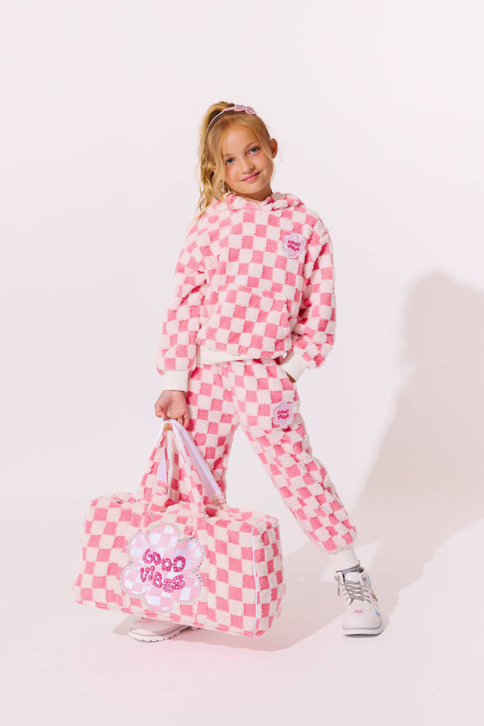 Lola + The Boys Accessories Crystal Good Vibes Plush Duffle Bag
