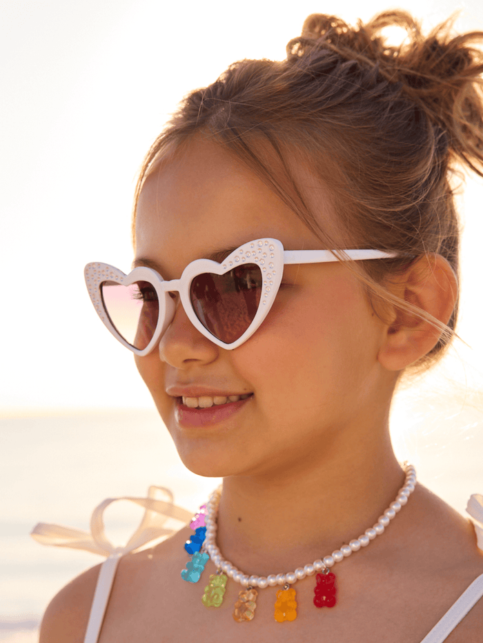 Lola + The Boys Accessories Crystal White Sunglasses
