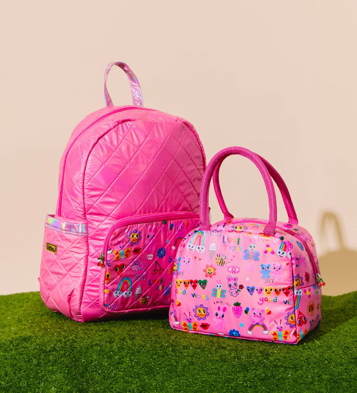exclude-new-arriv Accessories Doodle Art Quilted Backpack