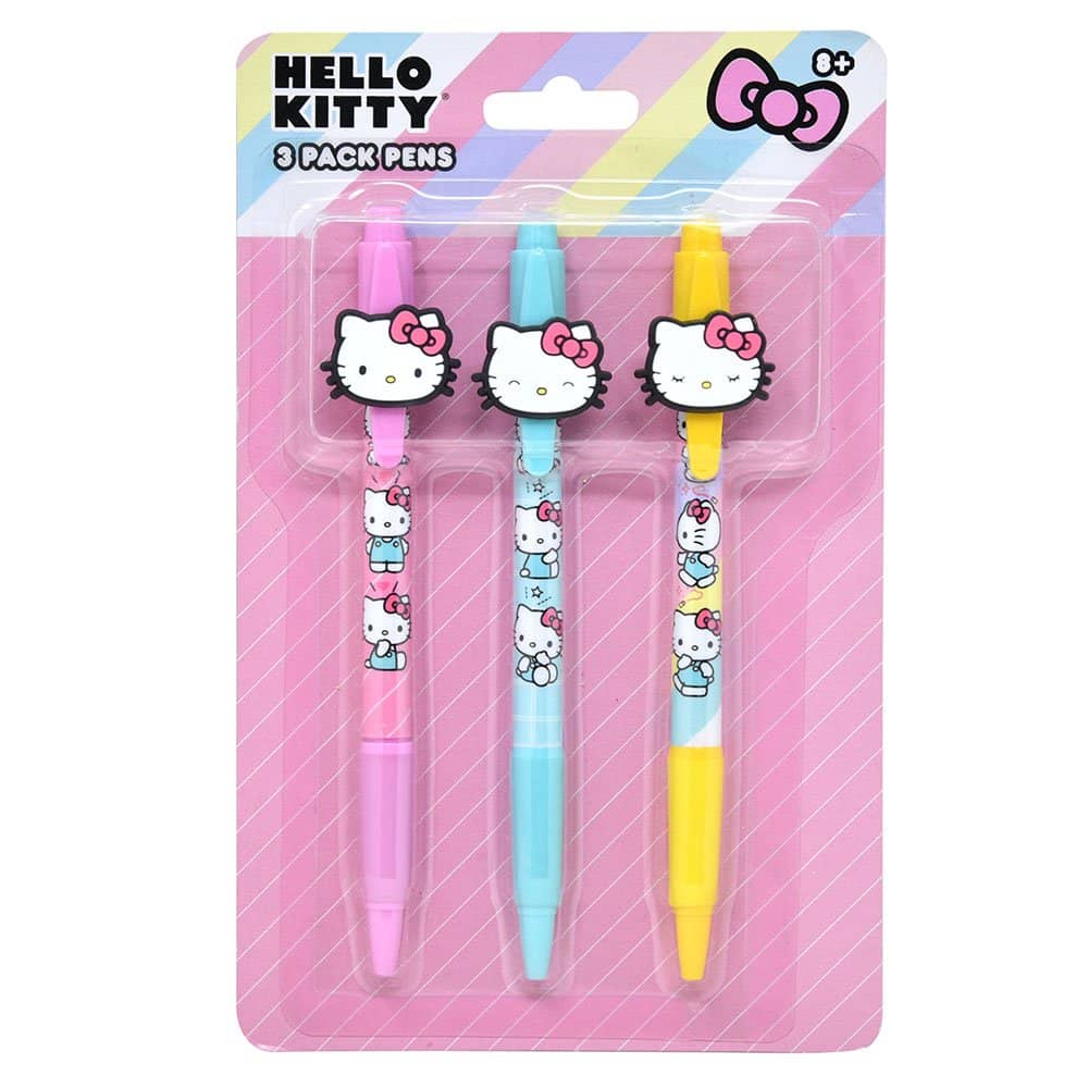Hello Kitty® 3pk Pens with Rubber Character Clip