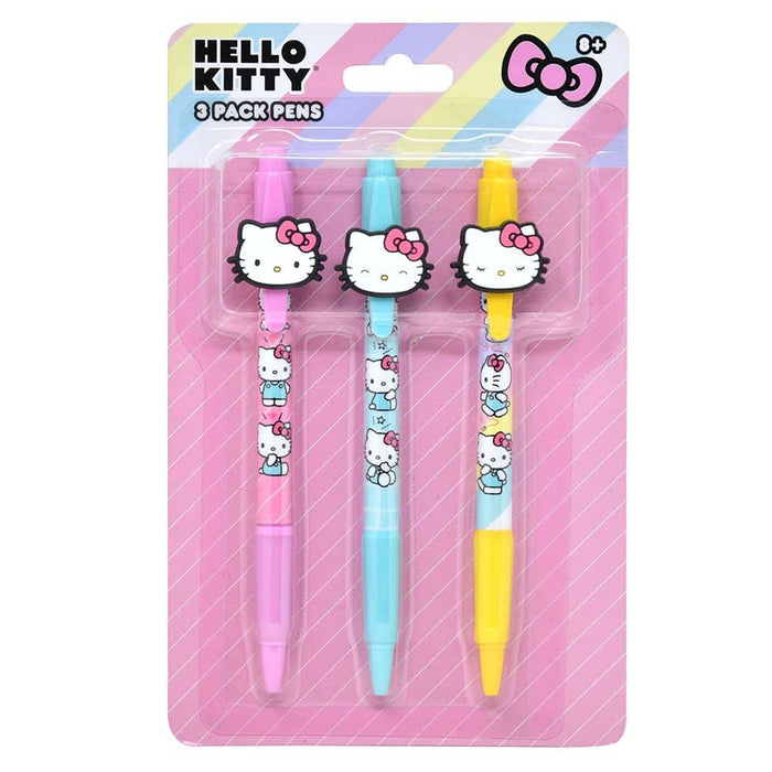 lola-hellokitty Accessories Hello Kitty® 3pk Pens with Rubber Character Clip