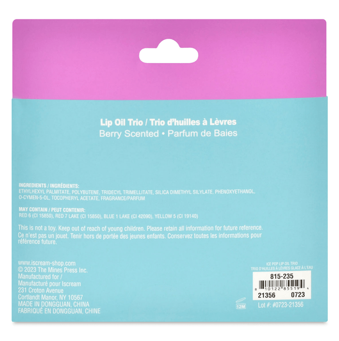 iScream Accessories Ice Pops Lip Oil Trio