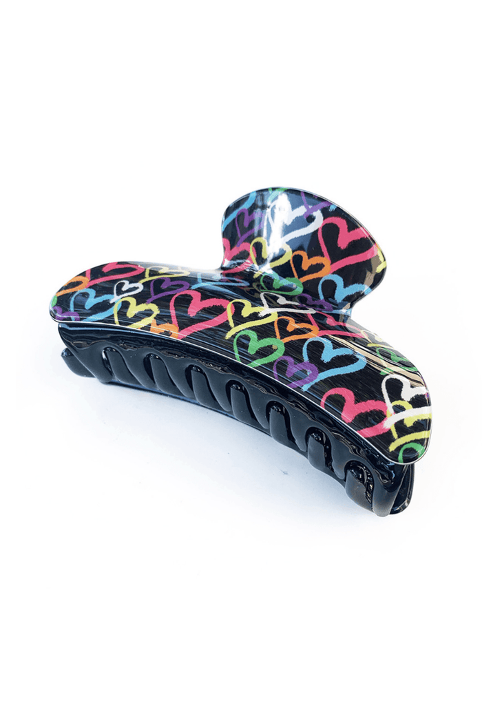 Top Trenz Accessories Large Graffiti Heart Claw Clip