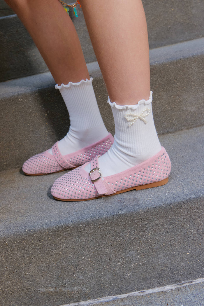 Lola + The Boys Accessories Pearl Bow Socks