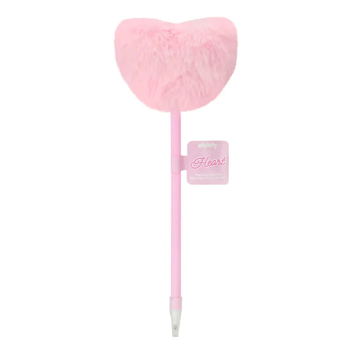 Lola + The Boys Accessories Pink Furry Heart Pen