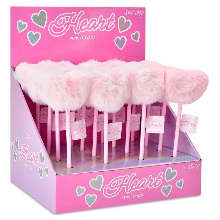 Lola + The Boys Accessories Pink Furry Heart Pen