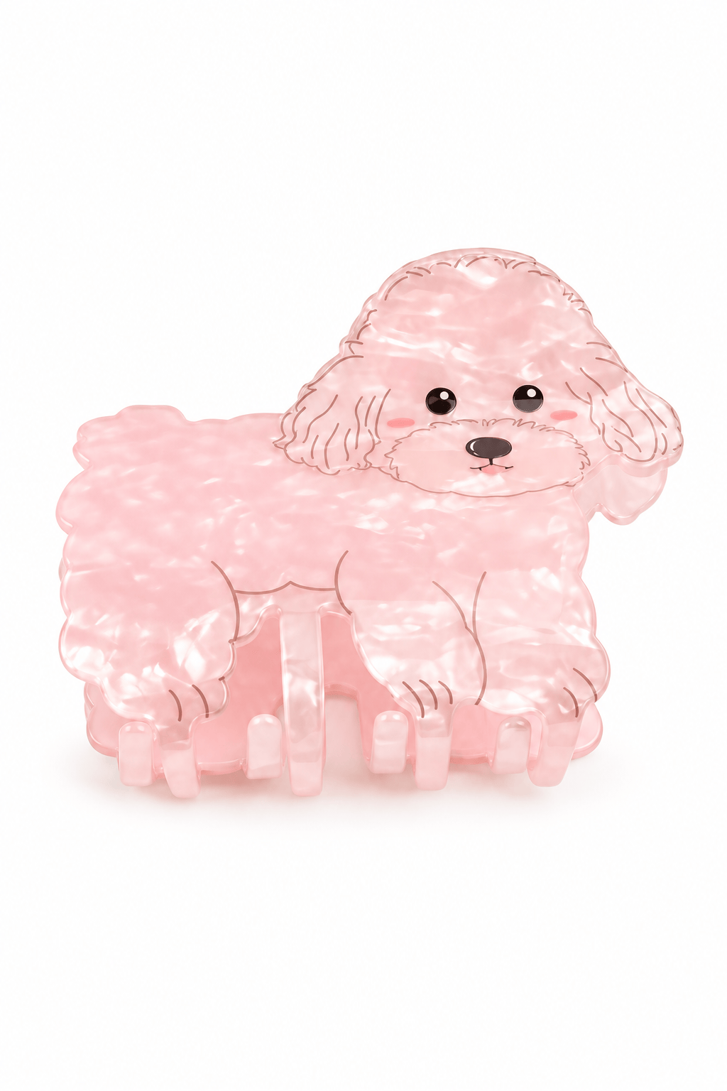 Pink Poodle Hair Claw Clip
