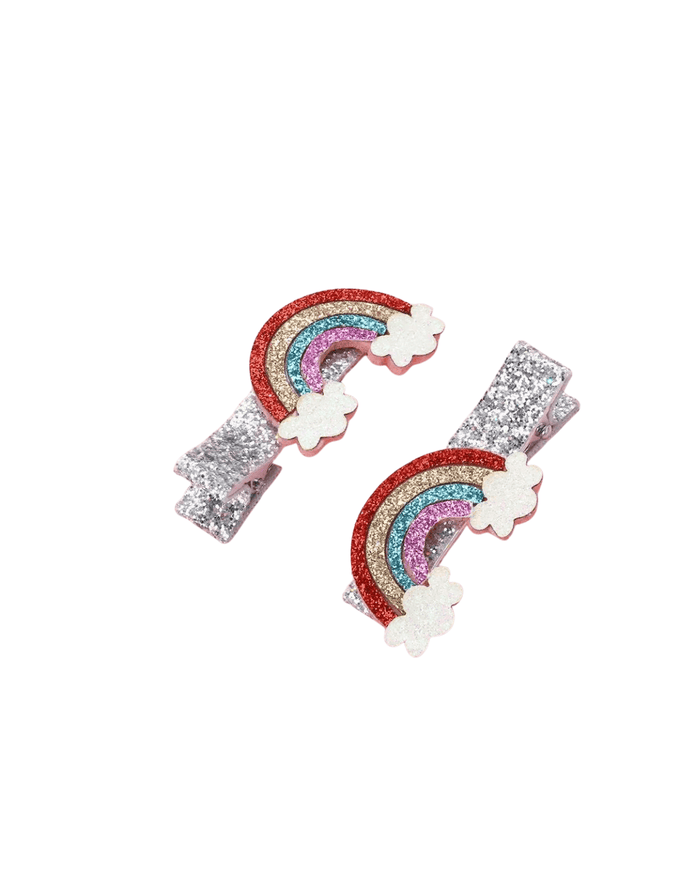 Lola + The Boys Accessories Rainbow Sparkle Hair Clips (Pack of 2)