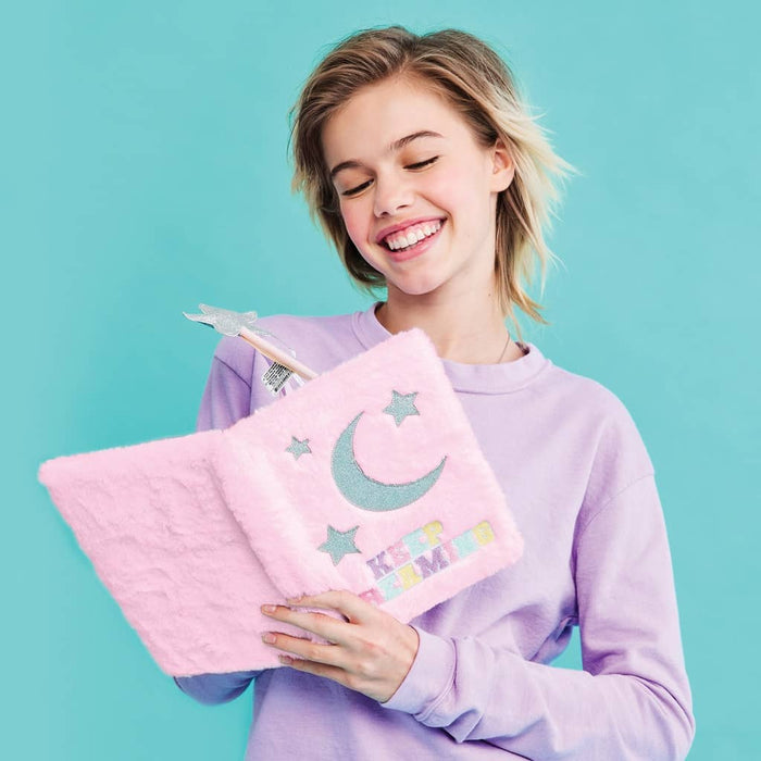iScream Accessories Sleepover Stars Furry Lock and Key Journal