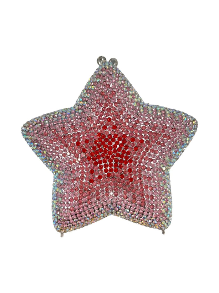 Lola + The Boys Accessories Pink Sparkle Crystal Star Purse