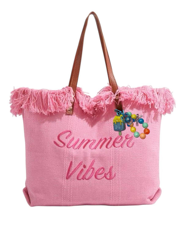 Summer Vibes Bag with Ice Cream Keychain