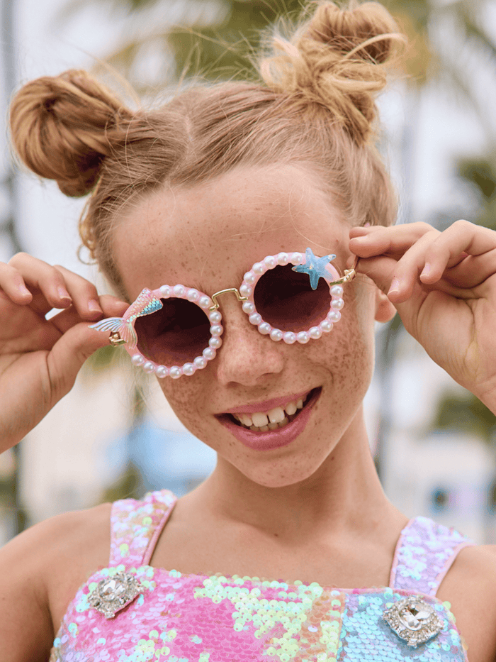 Lola + The Boys Accessories Pink Pearls Sweet Mermaid Tail Sunglasses