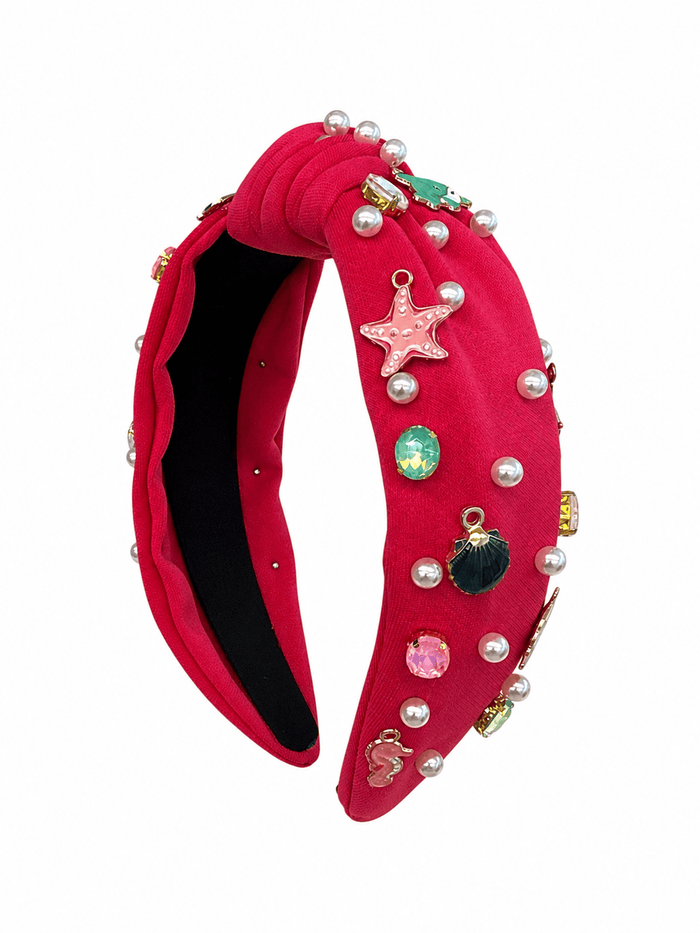 exclude-new-arriv Accessories Hot Pink Under The Sea Knotted Headband