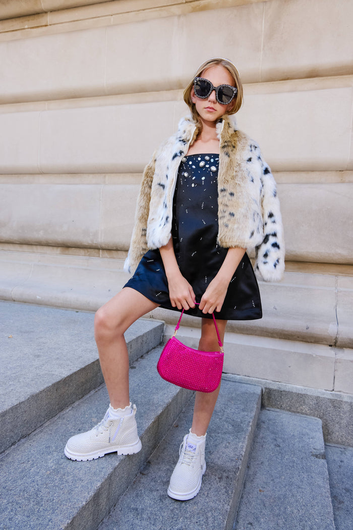 Lola + The Boys Animal Print Faux Fur Jacket