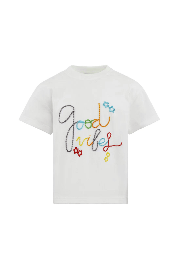 トップス Apolina Midsummer Girl Beaded Tee/2-3y Beaded Good Vibes T-shirt
