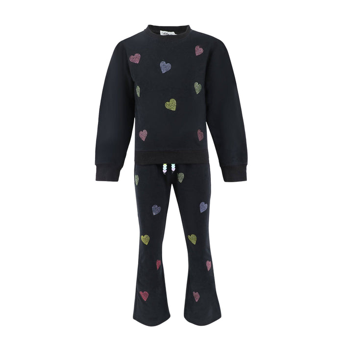 Lola + The Boys Black Crystal Heart Set