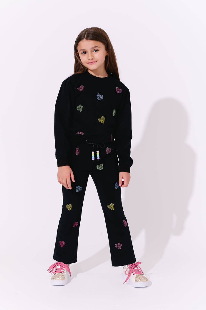 Lola + The Boys Black Crystal Heart Set