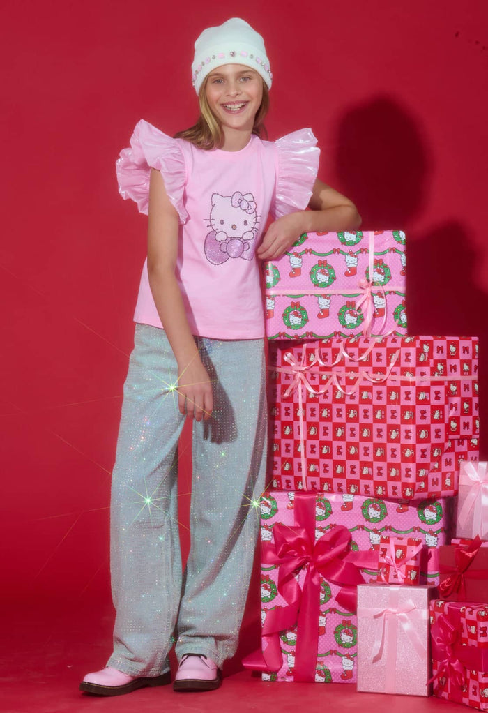 Lola + The Boys Blinged Hello Kitty Ruffle Tee