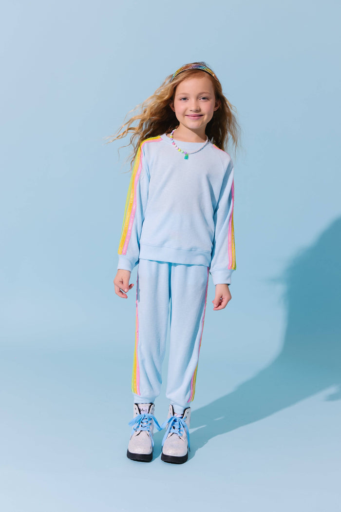 Lola + The Boys Blue Rainbow Sequin Set