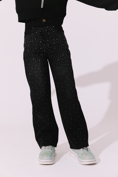 Lola + The Boys Bottoms 2 Black Sparkle Jeans