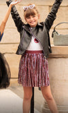 Lola + The Boys Bottoms Candy Cane Sequin Striped Skirt