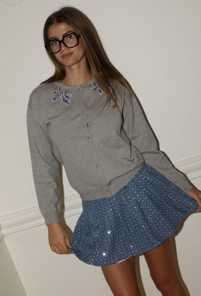 exclude-fall Bottoms Denim Sparkle Pleated Skirt