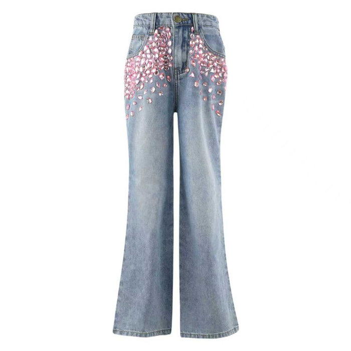 Lola + The Boys Bottoms 2 / Pink Gems Diamond Drip Denim