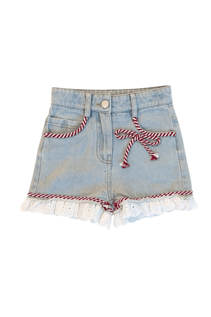 Lola + The Boys Bottoms 2 Eyelet Denim Shorts