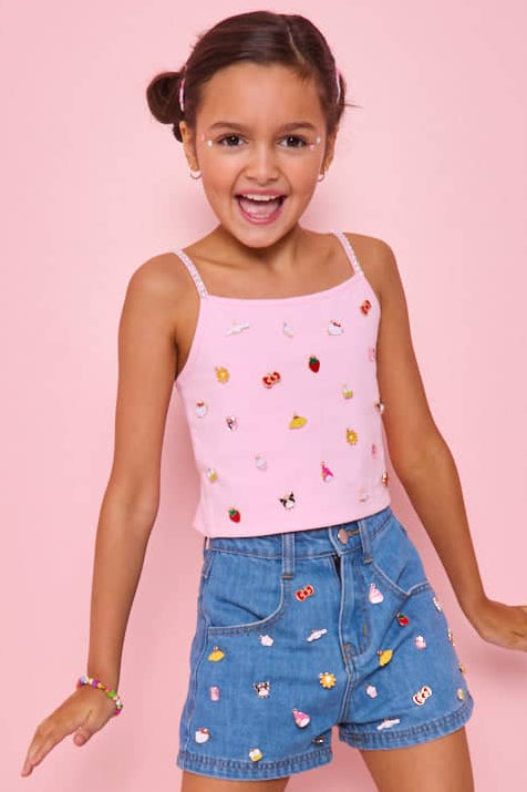 Lola + The Boys Bottoms 2 Hello Kitty® and Friends Cutie Charm Denim Shorts