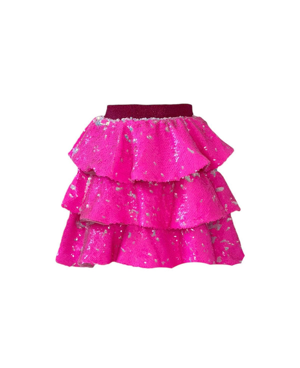 Hot Pink Tier Sparkle Skirt