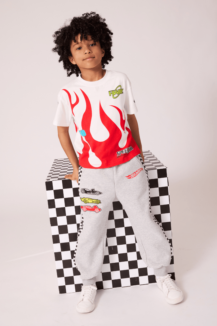 Lola + The Boys Bottoms Hot Wheels™ Checker Trim Patch Joggers