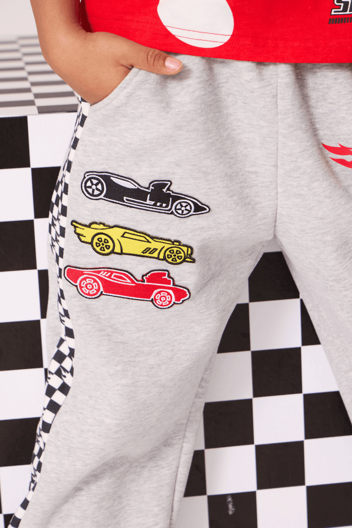 Lola + The Boys Bottoms 2 Hot Wheels™ Checker Trim Patch Joggers