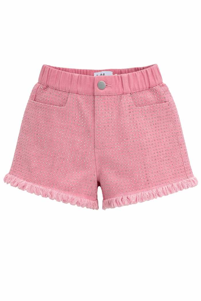 Lola + The Boys Bottoms 2 Pink Denim Sparkle Shorts