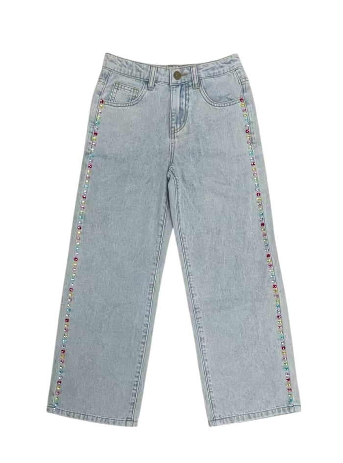 Lola + The Boys Bottoms Rainbow Gem Stripe Jeans