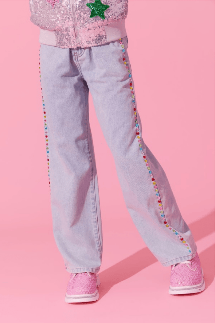 Lola + The Boys Bottoms Rainbow Gem Stripe Jeans