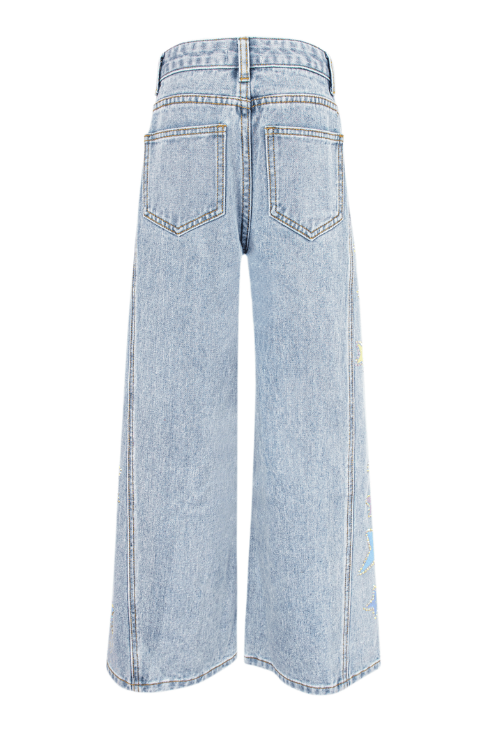 Lola + The Boys Bottoms Rainbow Ombre Stars Wide Leg Jeans