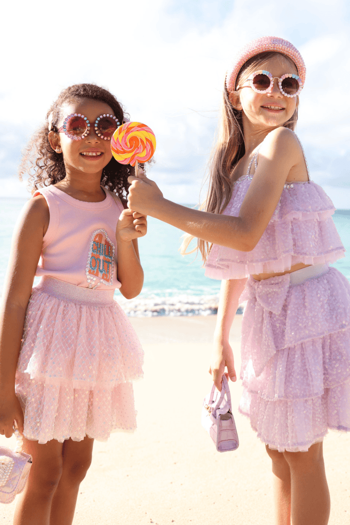 Lola + The Boys Bottoms Sequin Party Tiered Skirt