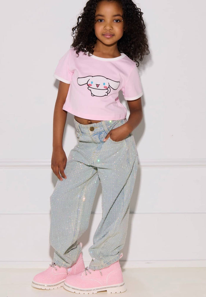 Lola + The Boys Bottoms Sparkle Crystal Denim Jeans