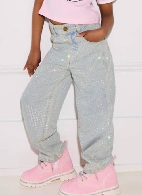 Lola + The Boys Bottoms Sparkle Crystal Denim Jeans