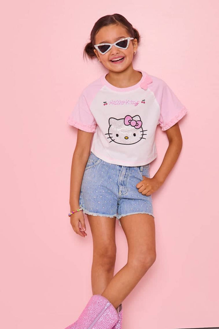 Lola-spring-25 Bottoms Sparkle Denim Shorts