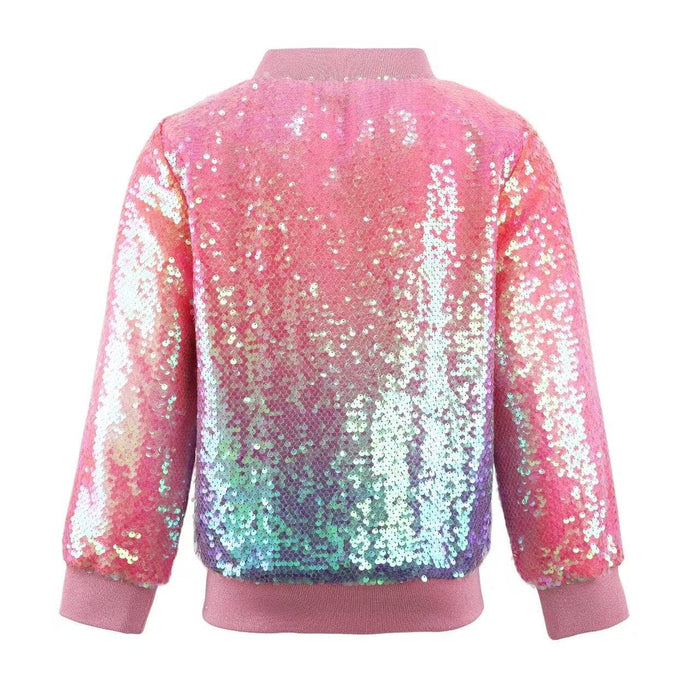 Lola + The Boys Bubble Gum Shimmer Sequin Bomber