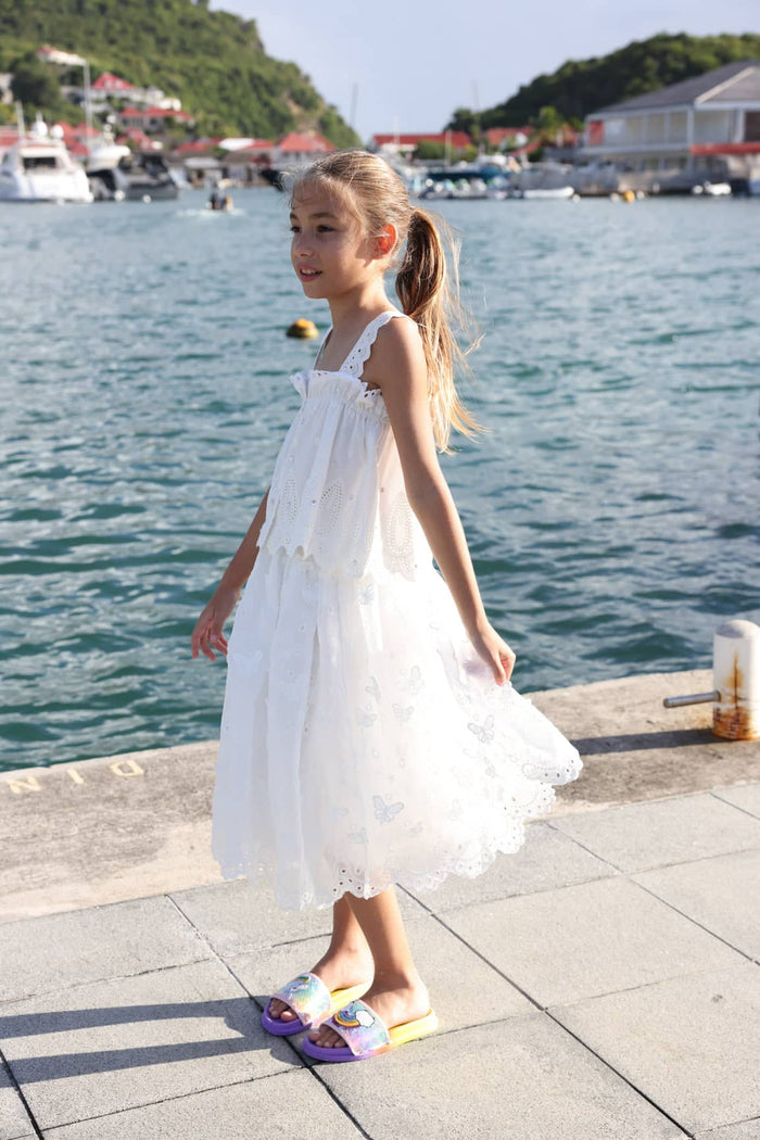 Lola + The Boys Butterfly Tulle Midi Skirt