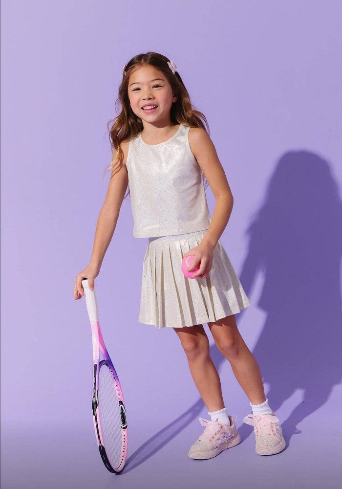 Lola + The Boys Cream Crystal Tennis Set